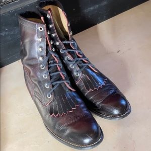 Black Cherry Lace-Up Roper Style Boot